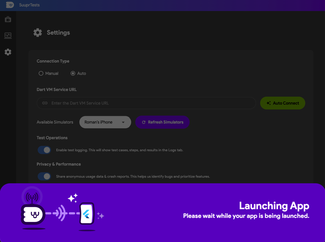 Launch the app
