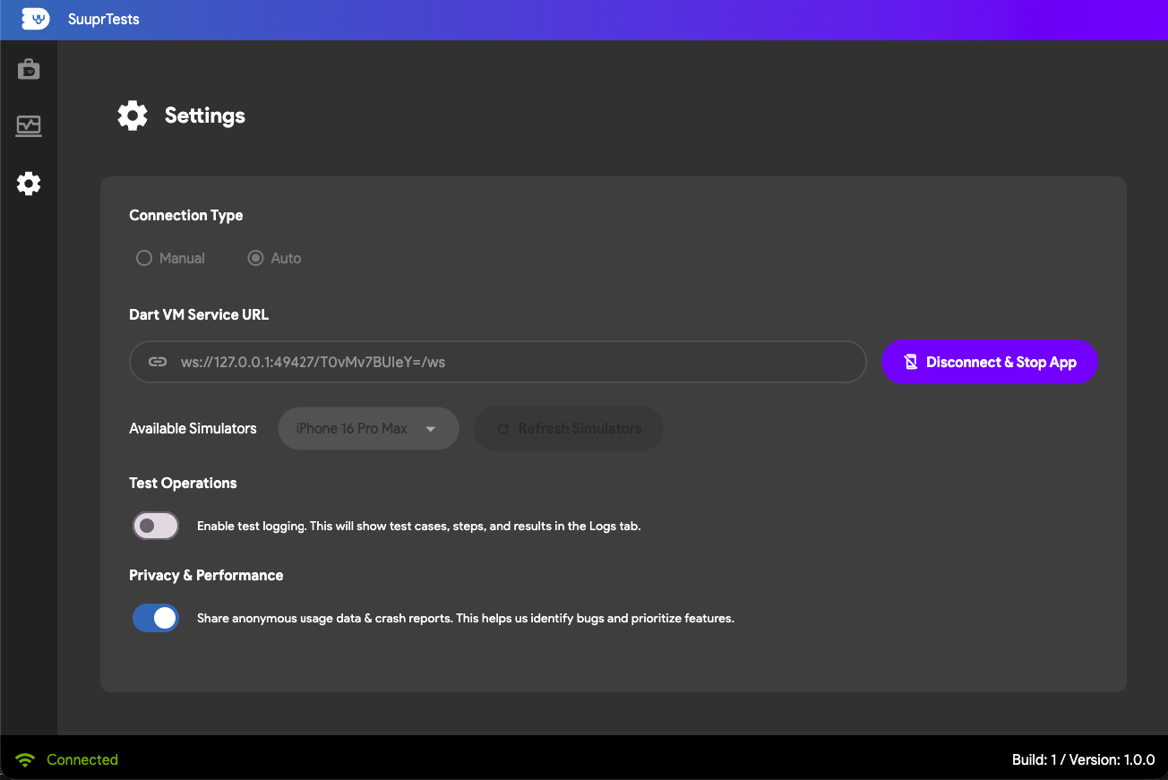 Disconnect and Stop App